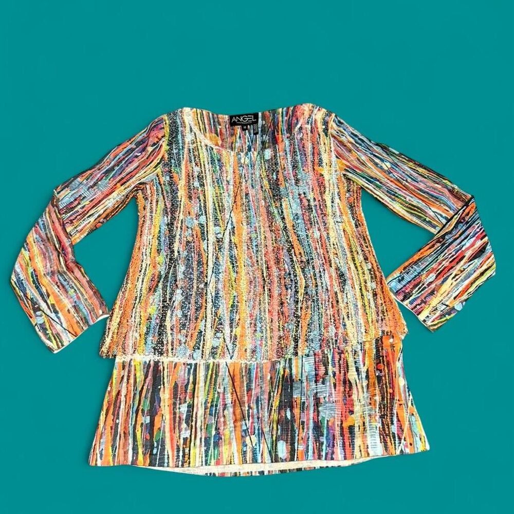 Angel apparel Paint-Splattered Layered Tunic sz xs